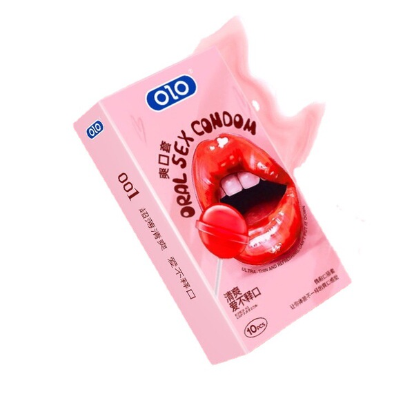 OLO超薄口娇套避孕套10只装口专用套夜场无储精囊草莓味安全套情趣品
