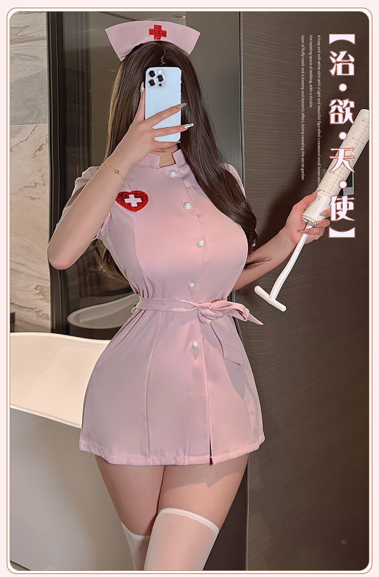性感情趣内衣角色扮演纯欲护士制服战袍套装甜美诱惑激情睡衣8541