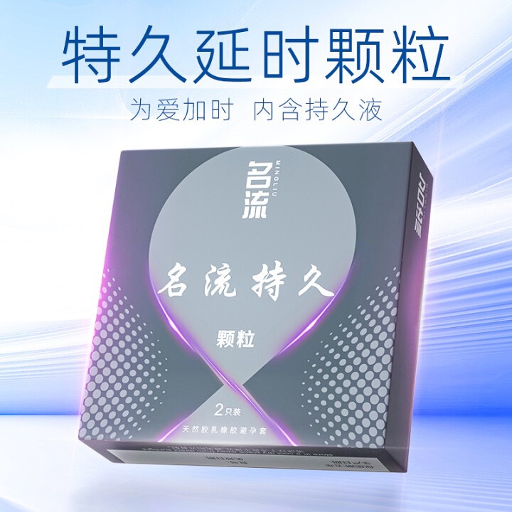 名流颗粒2只装久润超薄男用避孕套房事成人计生用品
