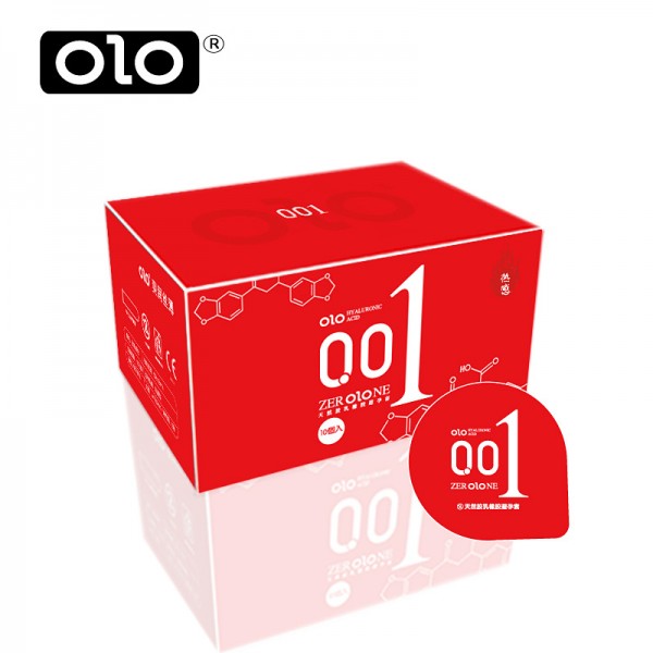 olo玻尿酸001避孕套红色女神款10只装超薄安全套成人情趣用品