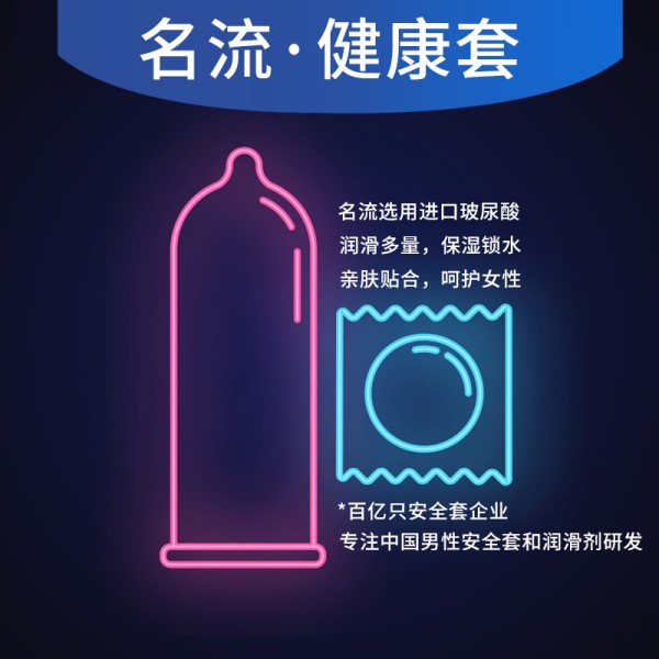 名流超薄3只装男用安全套宾馆酒店套套男用夫妻计生成人用品