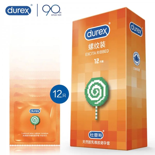 Durex/杜蕾斯螺纹装男用12只装安全套避孕套成人计生性用品74167
