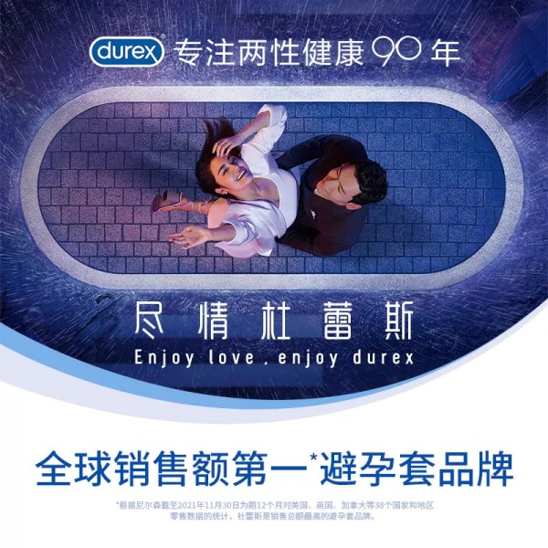 杜蕾斯润薄玻尿酸避孕套男用12只装超薄超润滑安全套成人计生用品74166