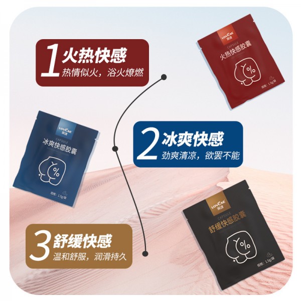 爱威康黑魂火热/冰爽/舒缓快感胶囊1.5g后庭男女人体润滑液成人情趣用品